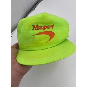 Vintage 90s Deadstock Y2K Newport Neon Green Cigarettes Logo Snapback Hat Rare